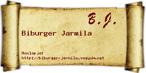 Biburger Jarmila névjegykártya